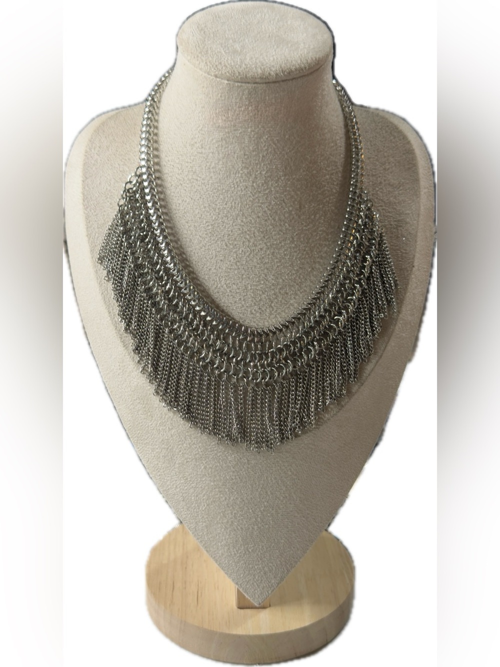 Idyllwind Silver Layered Fringe Collar Necklace